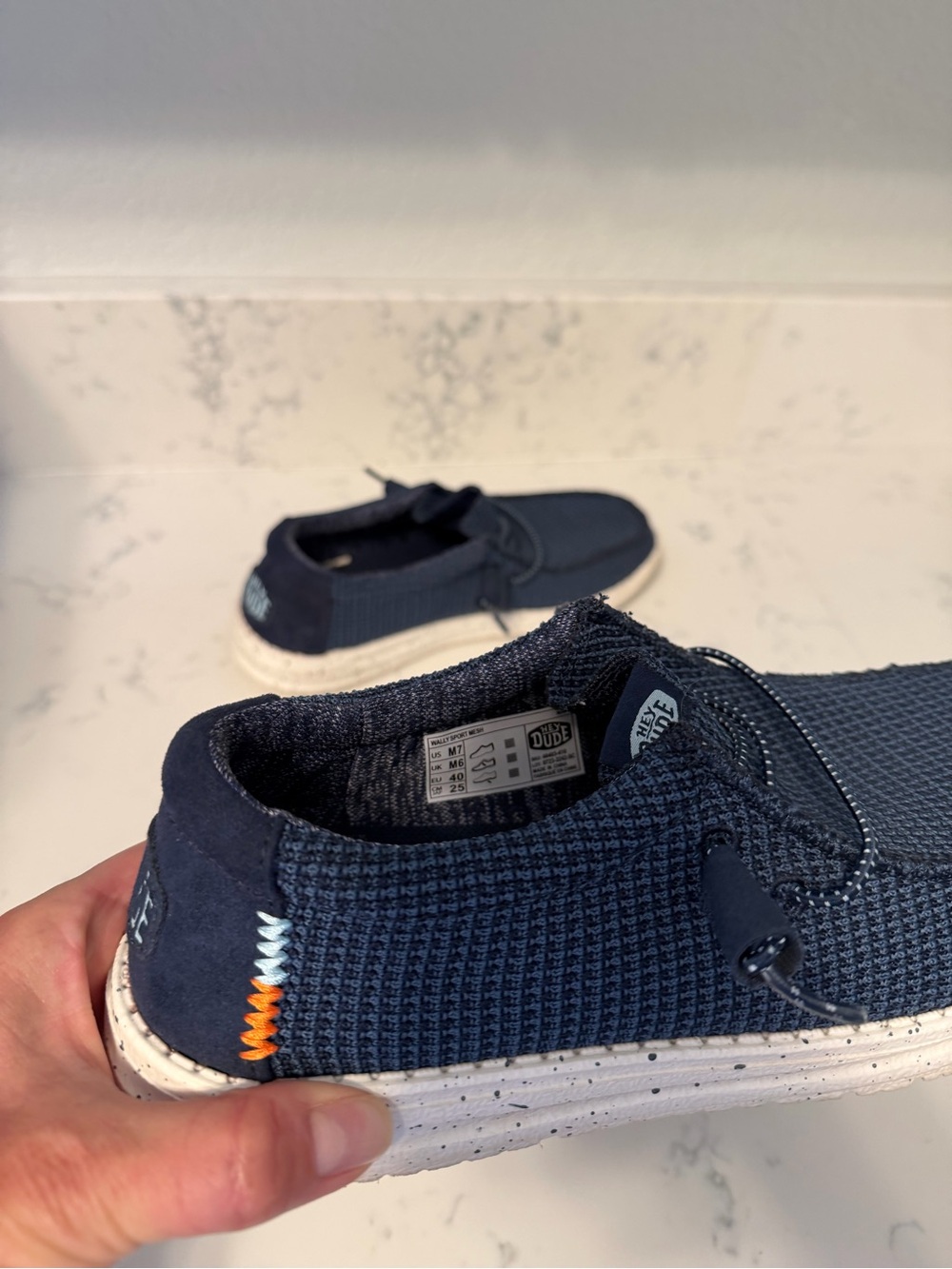 Hey Dude, Wally Men’s Navy Slip-On Moccasins, Men’s Size 7 - Picture 6 of 7